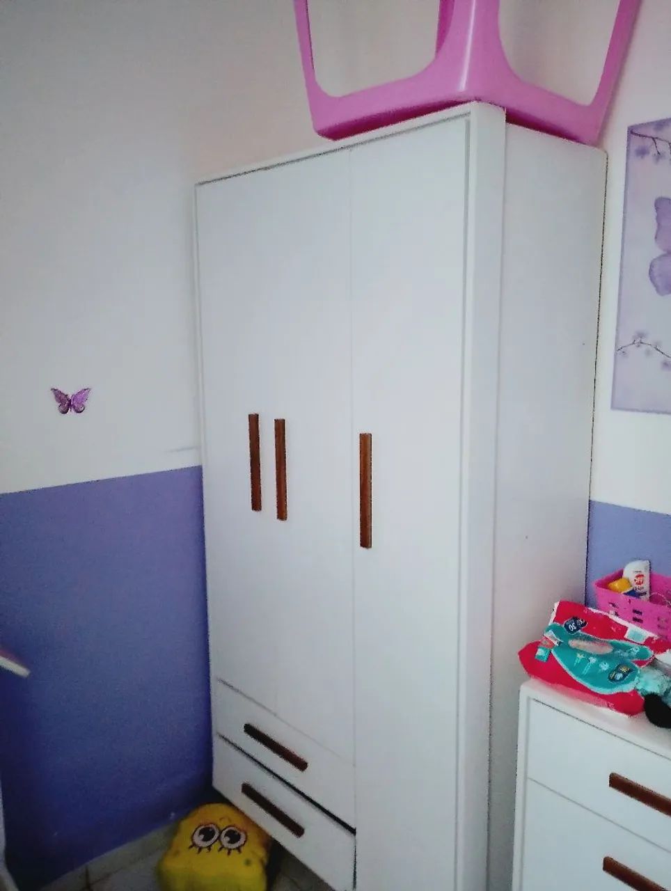 Conjunto quarto infantil cama cômoda e guarda roupa  - Foto 2