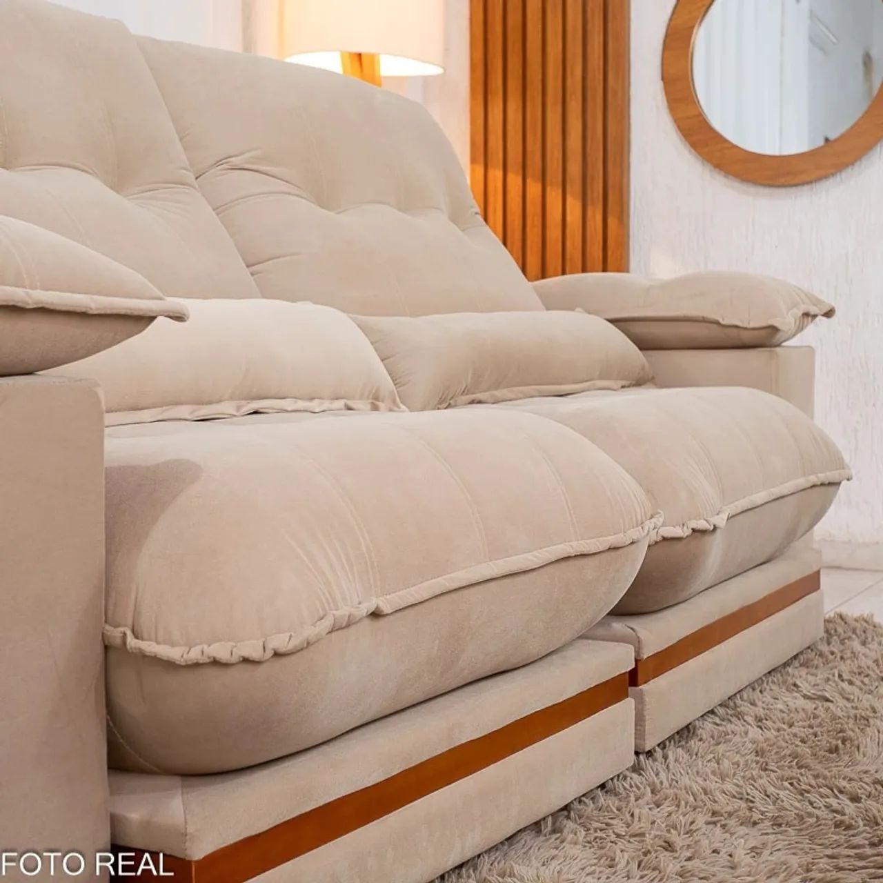 Sofá Retrátil Reclinável Bella 2.30m Veludo D33 e Molas Ensacadas Entrega Rápida - Foto 2