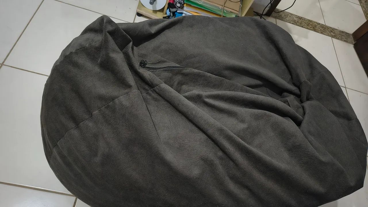 Puf suede almofadado c/ enchimento, Grande. Retirar no local. - Foto 4