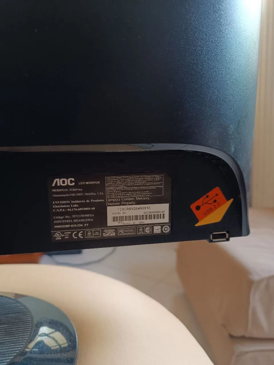 Monitor AOC com Defeito - ACEITO OFERTA - Foto 4