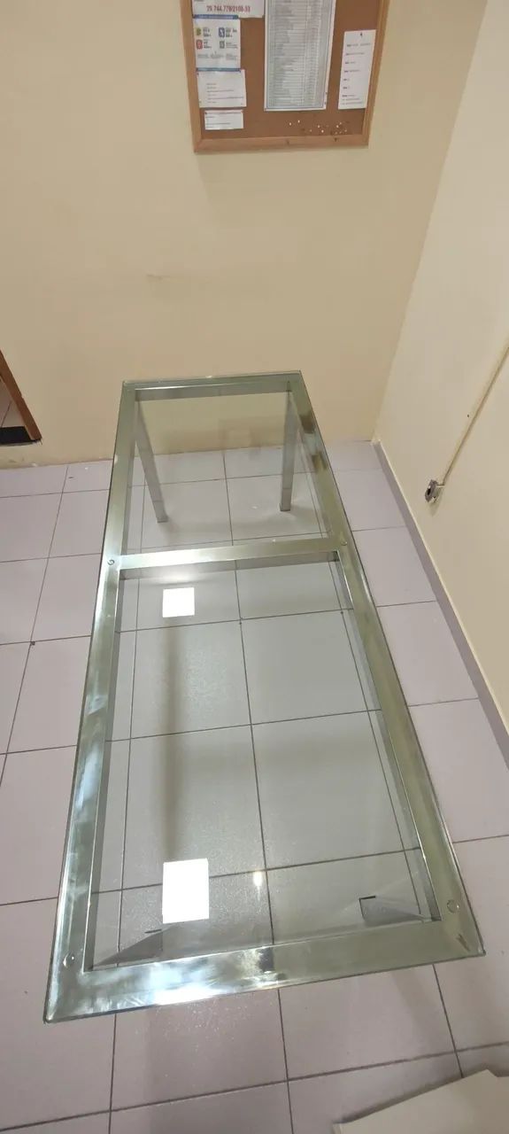 Mesa de inox com tampo de vidro 20mm - Foto 3