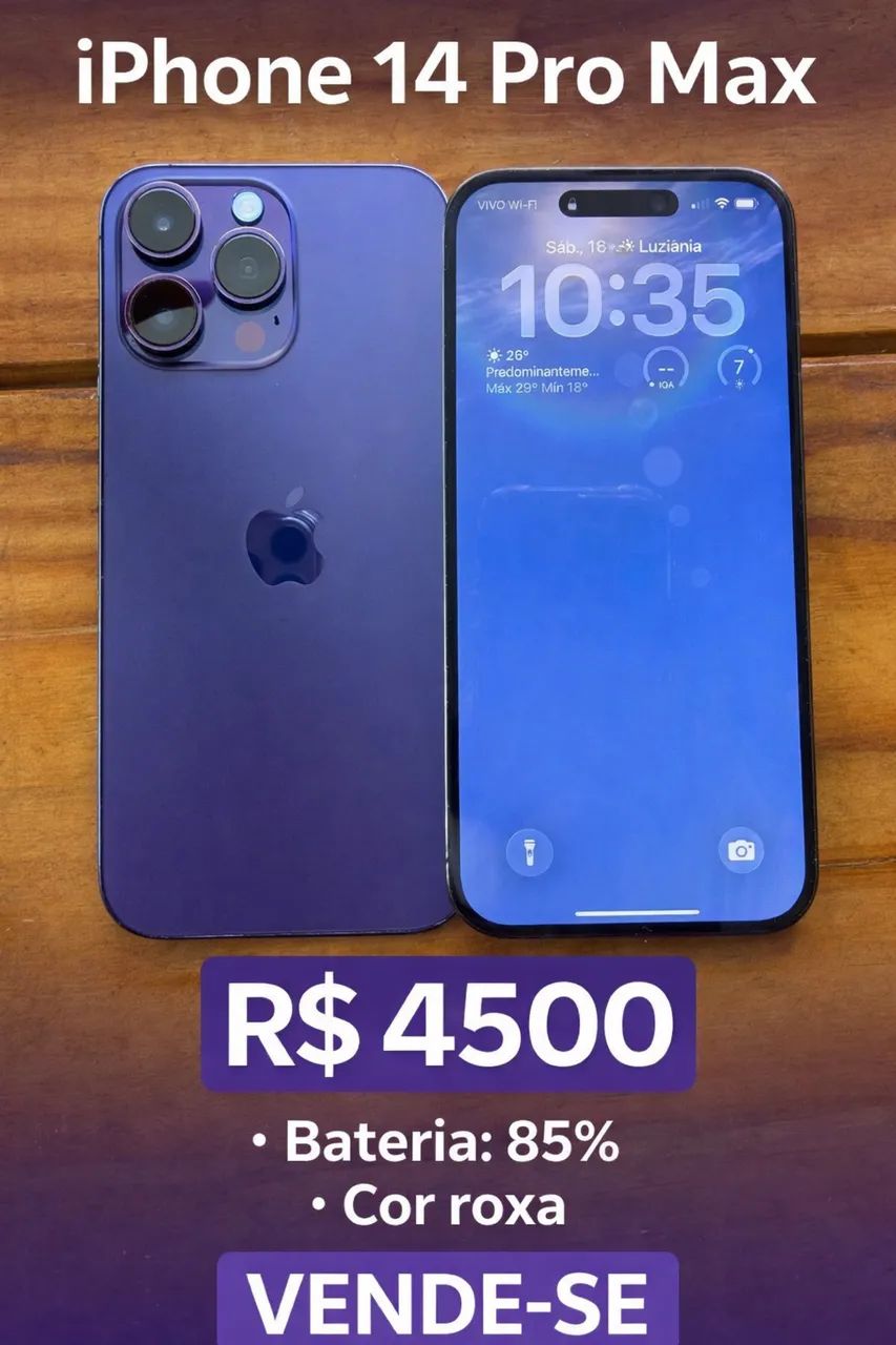 iPhone 14 Pro Max roxo - Celulares e Smartphones - Parque JK