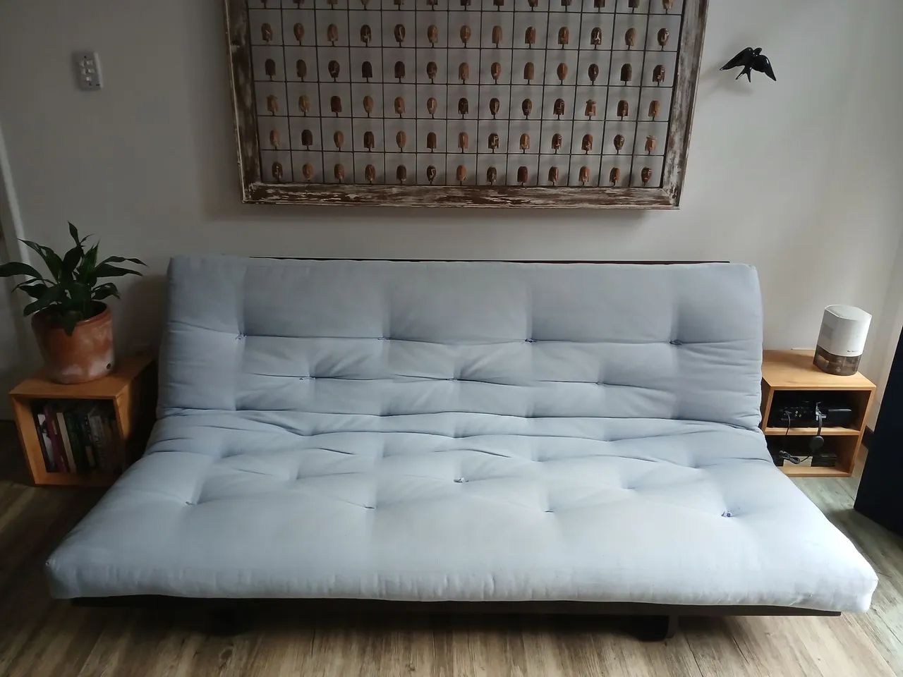 Sofá Cama Casal Futon Brasil Azul