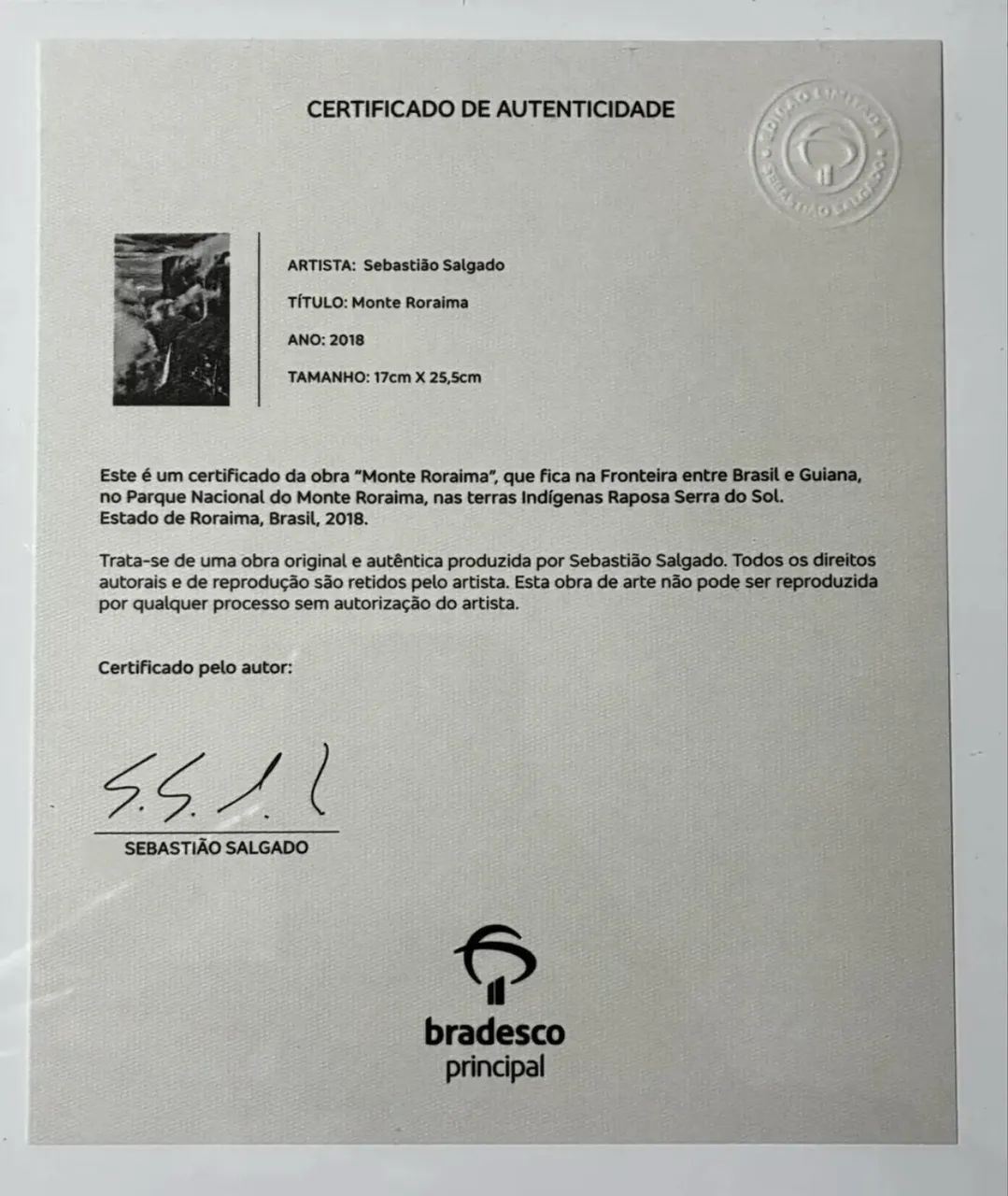 Sebastião Salgado  Monte Roraima | Fotografia Original