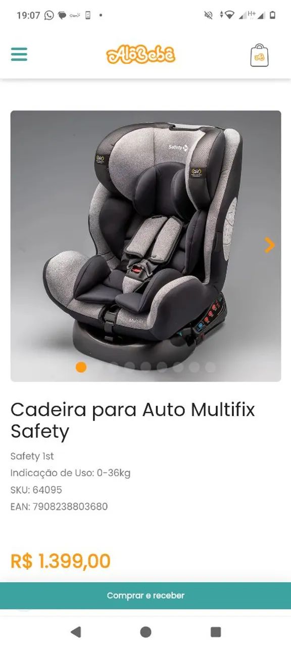 Cadeirinha com isofix safety grey