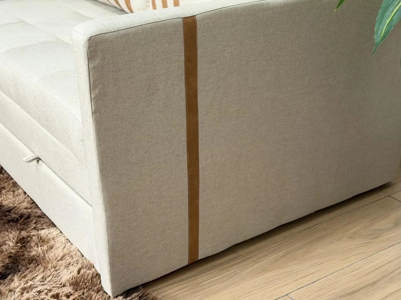 Sofa Cama Dominic 1.40m Linho Entrega Rápida - Foto 2