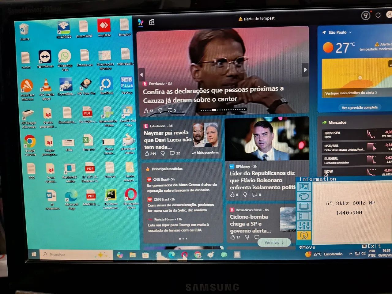 Monitor LCD Samsung 17 polegadas Vga