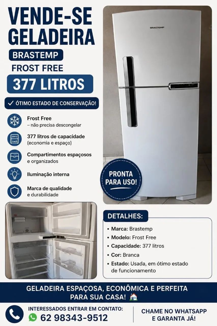 Vendo Geladeira Brastemp 