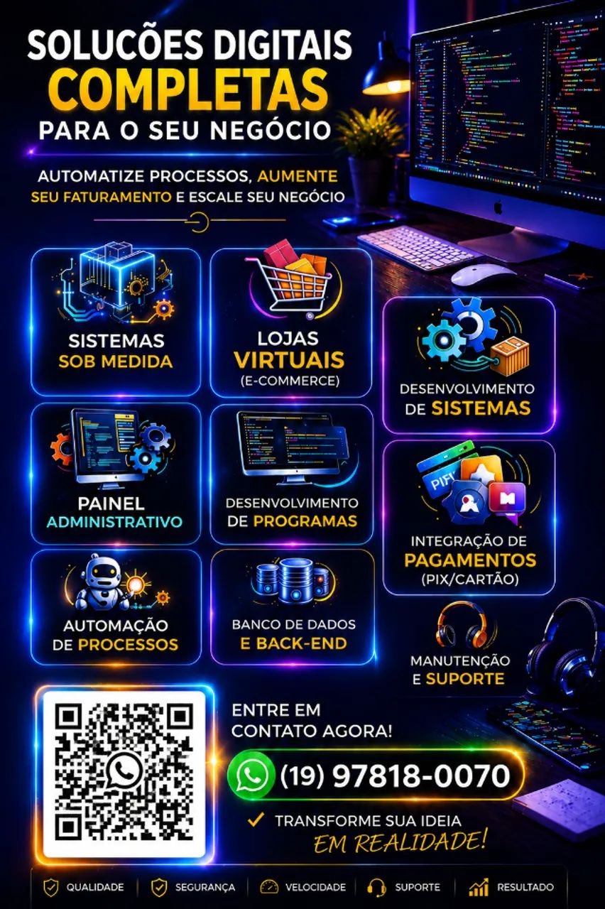 Criação de Sites Profissionais e Aplicativos Atendimento Rápido e Sem Complicação