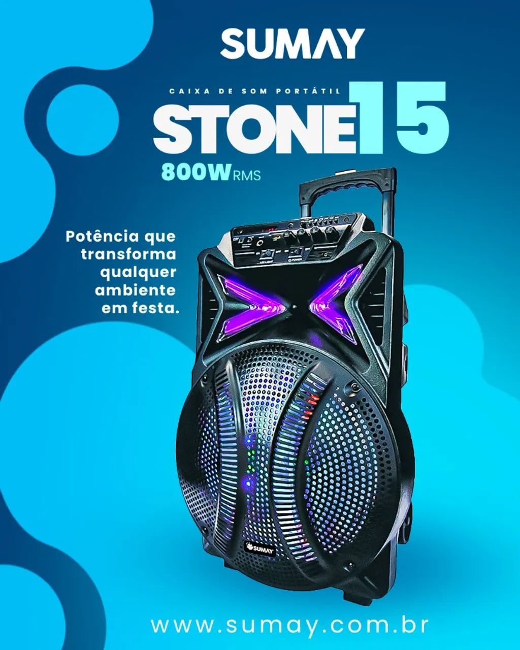 Caixa de som profissional Sumay alto falante 15 800w  - Foto 2