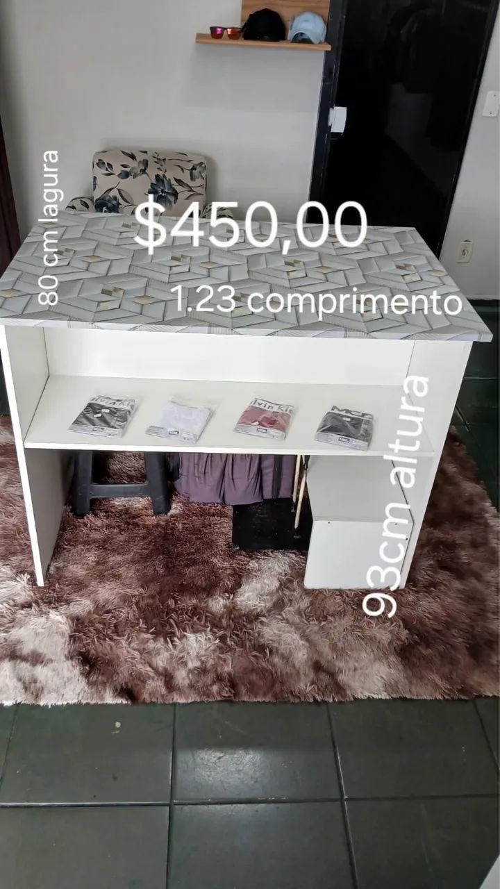     Balcão para Loja / Caixa com Nicho Expositor - 1,23m