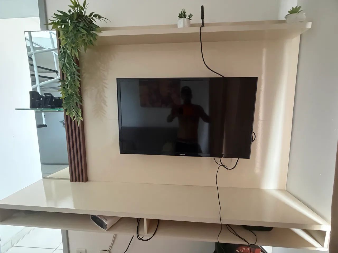 Vendo Painel home paris para tv até 55 polegadas / off white/ripado - VIANOSSA - Foto 2