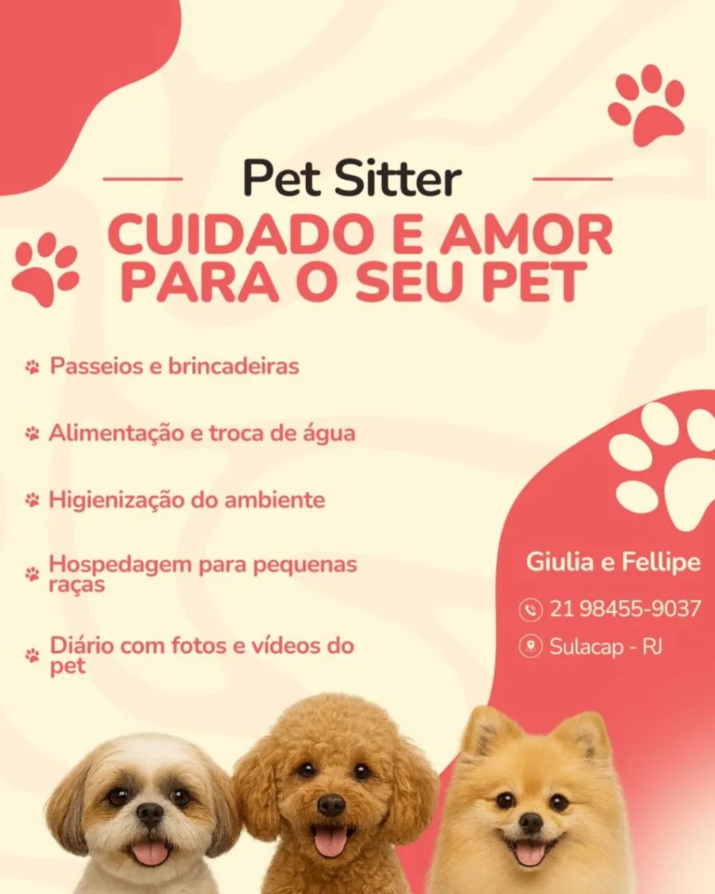 Hospedagem / Pet Sitter / Passeio para Pets (Cachorros/Cães)
