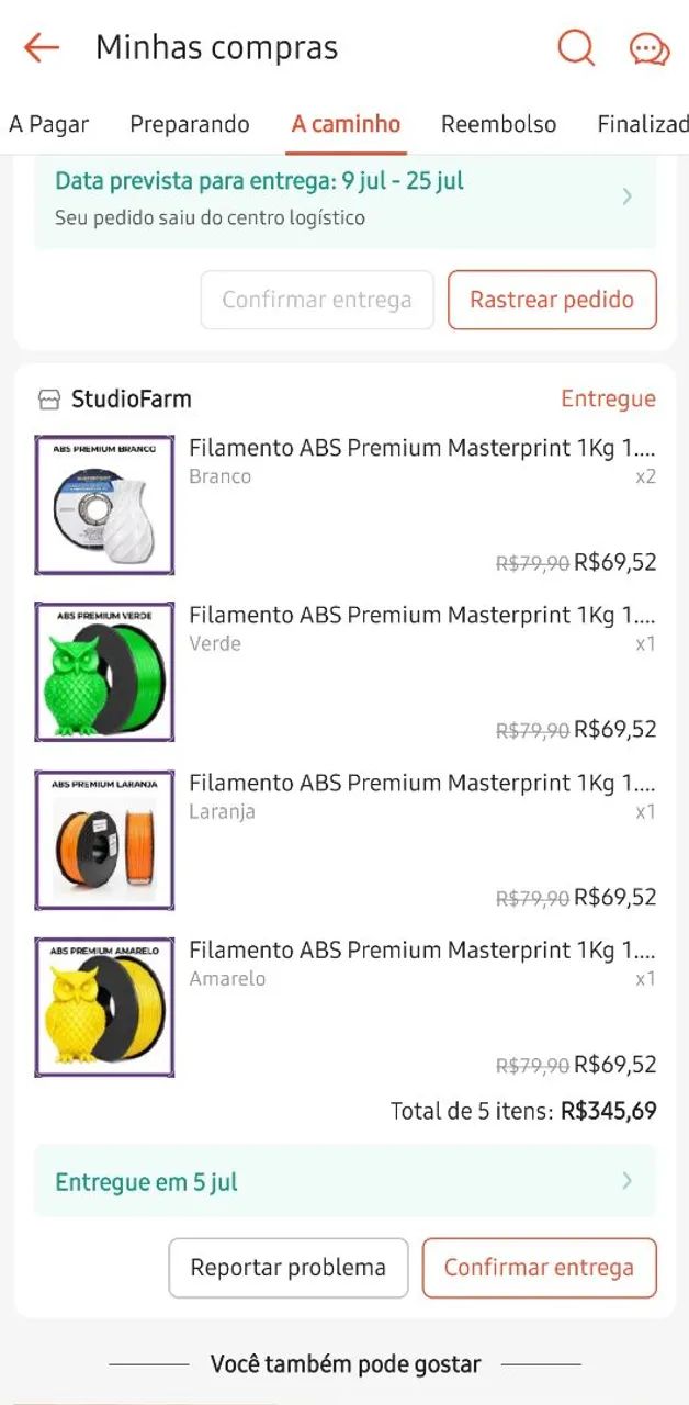 Filamento abs da masterprint