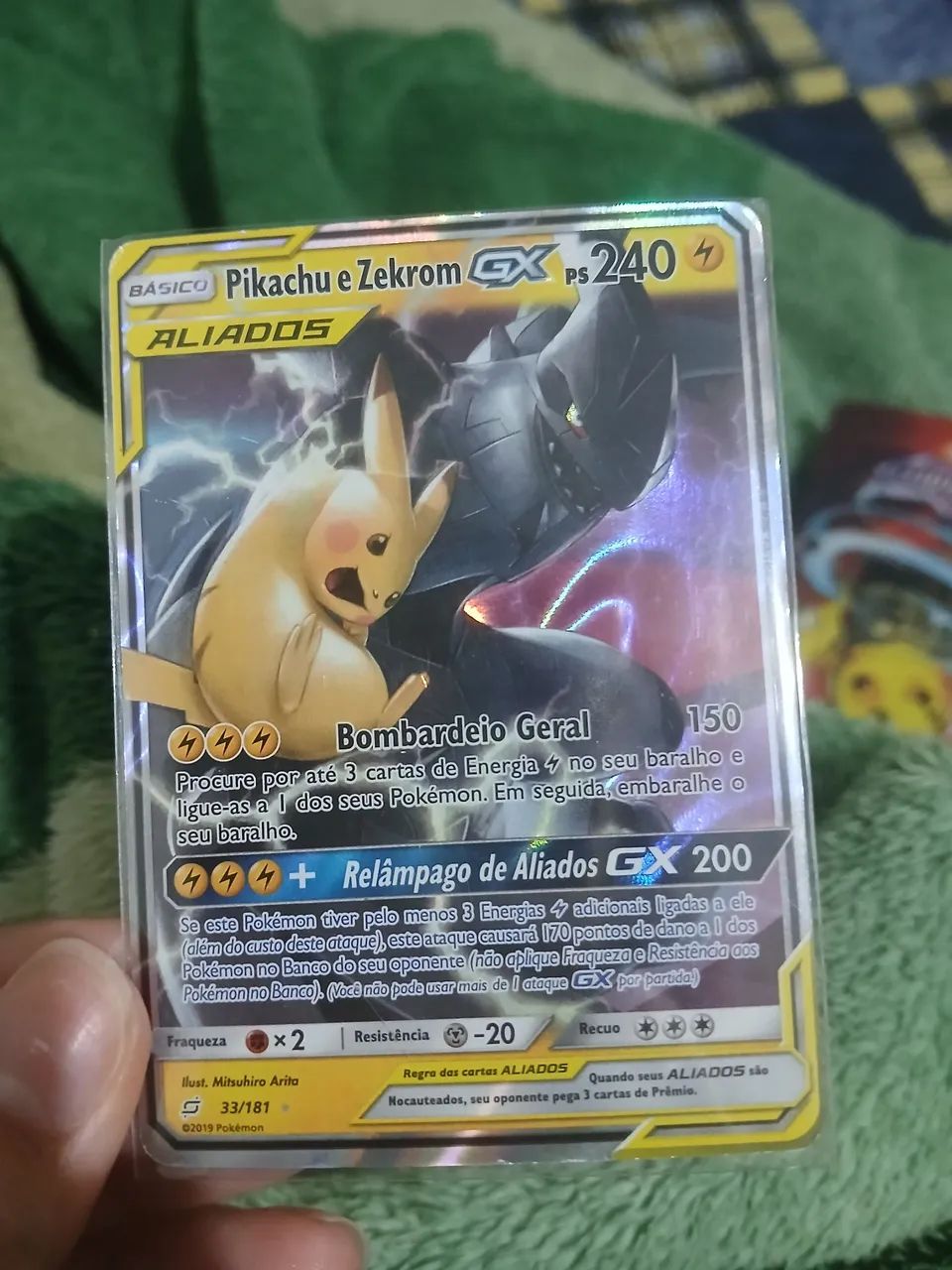 Cartinha de Pokémon Pikachu e Zekrom