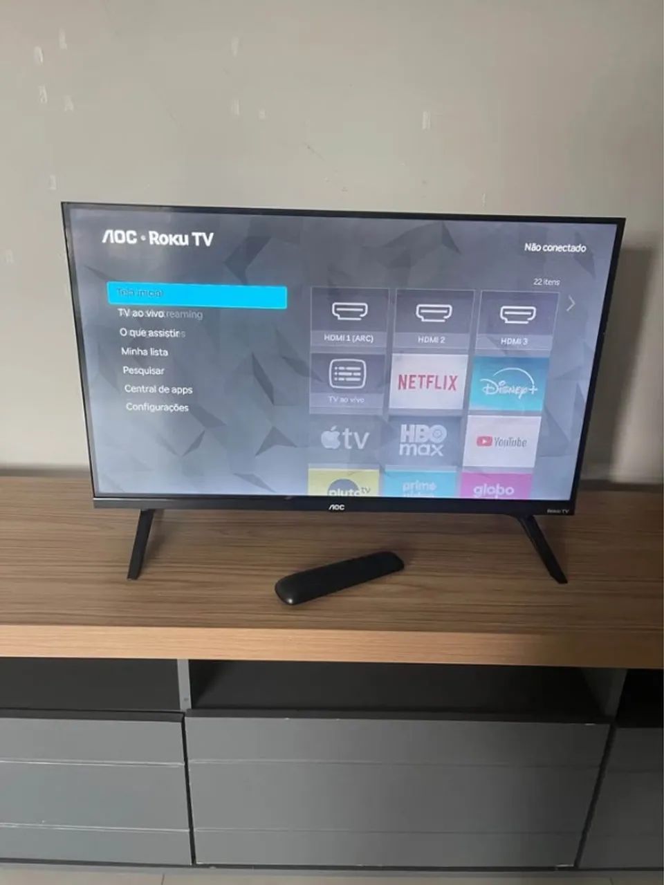 Smart TV 32" HD AOC 32S5045/78G com Roku TV, Comando de Voz, HDMI, USB Wi-Fi e Conversor D - Foto 5