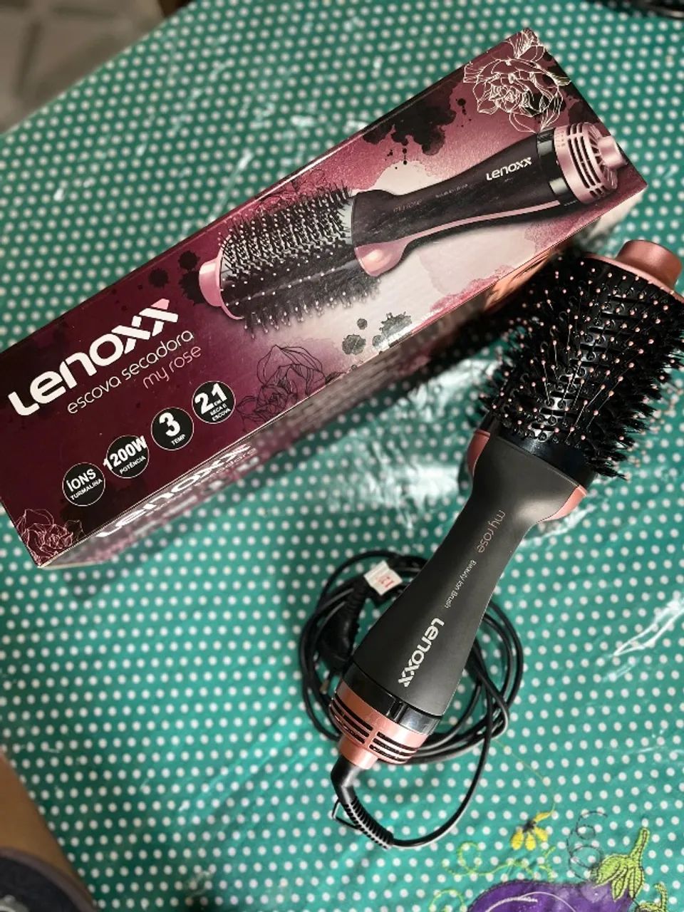 Escova secadora Lenoxx My Rose (1200W), Chapinha/prancha de cabelo, Escova alisadora. - Foto 2
