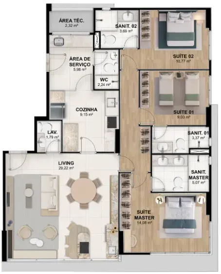 PLANTA 115m²