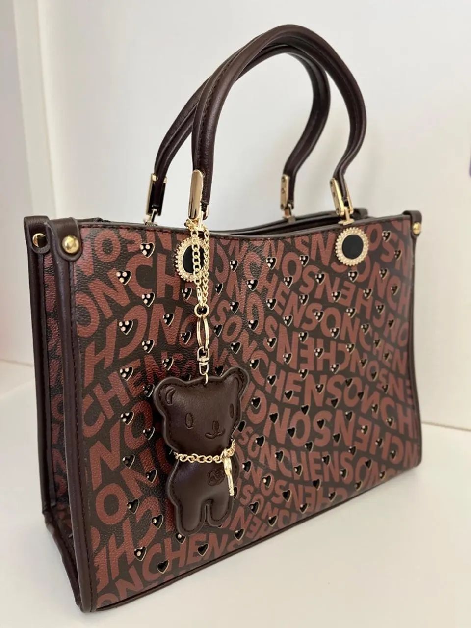 Bolsa Tote Chenson Monogramada Marrom - Foto 3