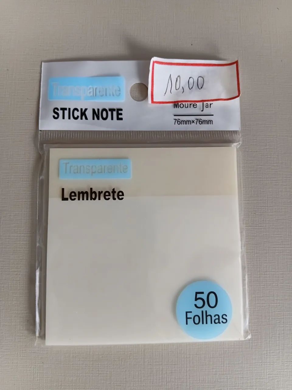 Bloco de anotações/lembrete, 50 folhas.