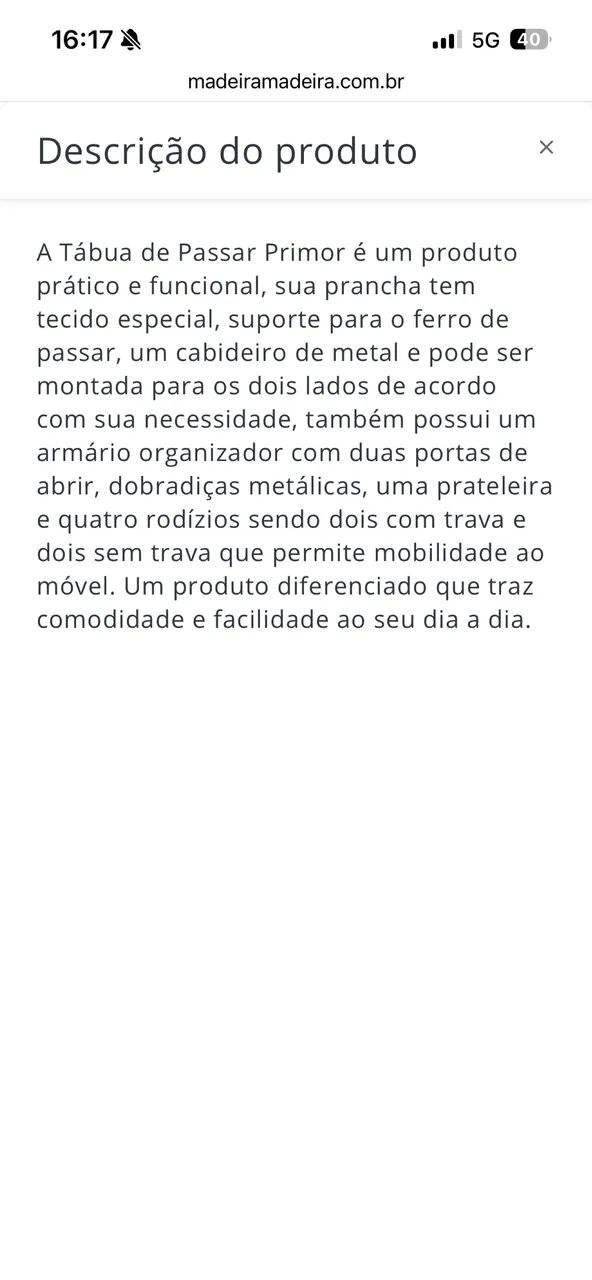 Tábua de Passar 2 Portas e Cabideiro Master Plus Zanzini (NOVA, LACRADA) - Foto 4