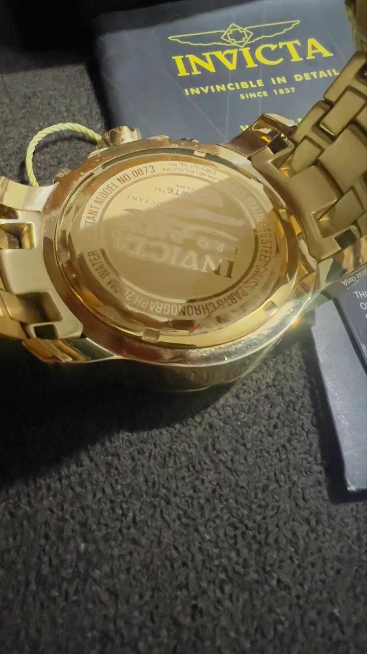 ? Invicta Pro Diver 0073 Original Azul/Dourado Completo na Caixa - Foto 5