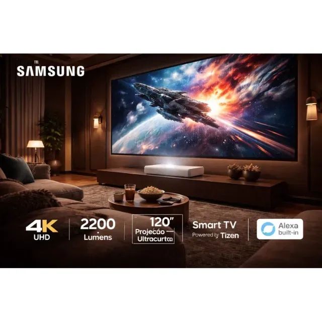 Projetor Samsung The Premiere LSP7T 4K Laser Smart TV Alexa 120 polegadas - Foto 2