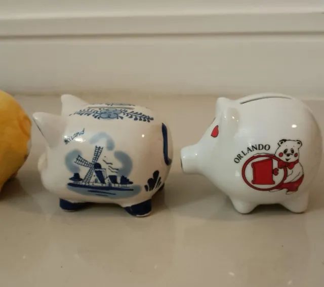 Kit 4 miniaturas cofrinhos em porcelana - Foto 2