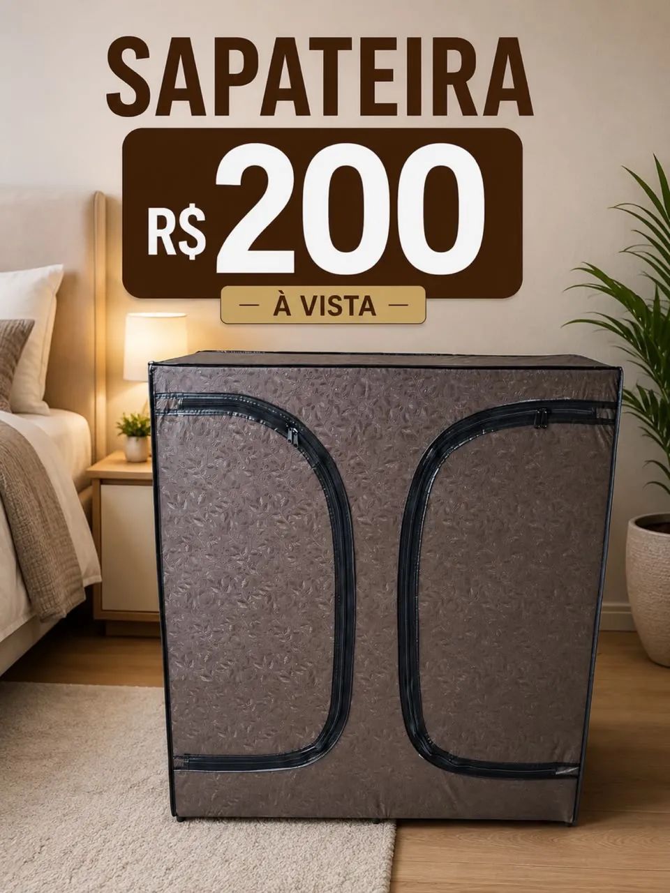 Sapateira dupla 7 divisórias para quarto 