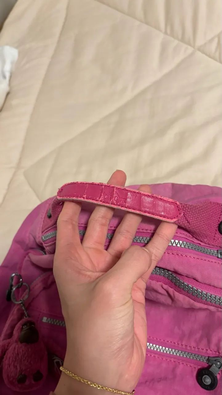 Mochila Kipling Seoul Original Rosa com Compartimento para Notebook - Foto 4