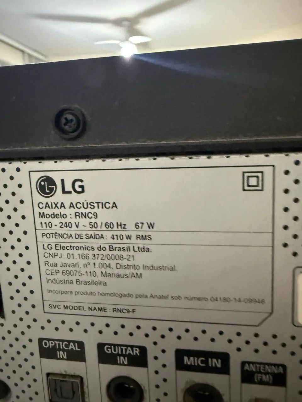 Caixa de som LG RNC 9