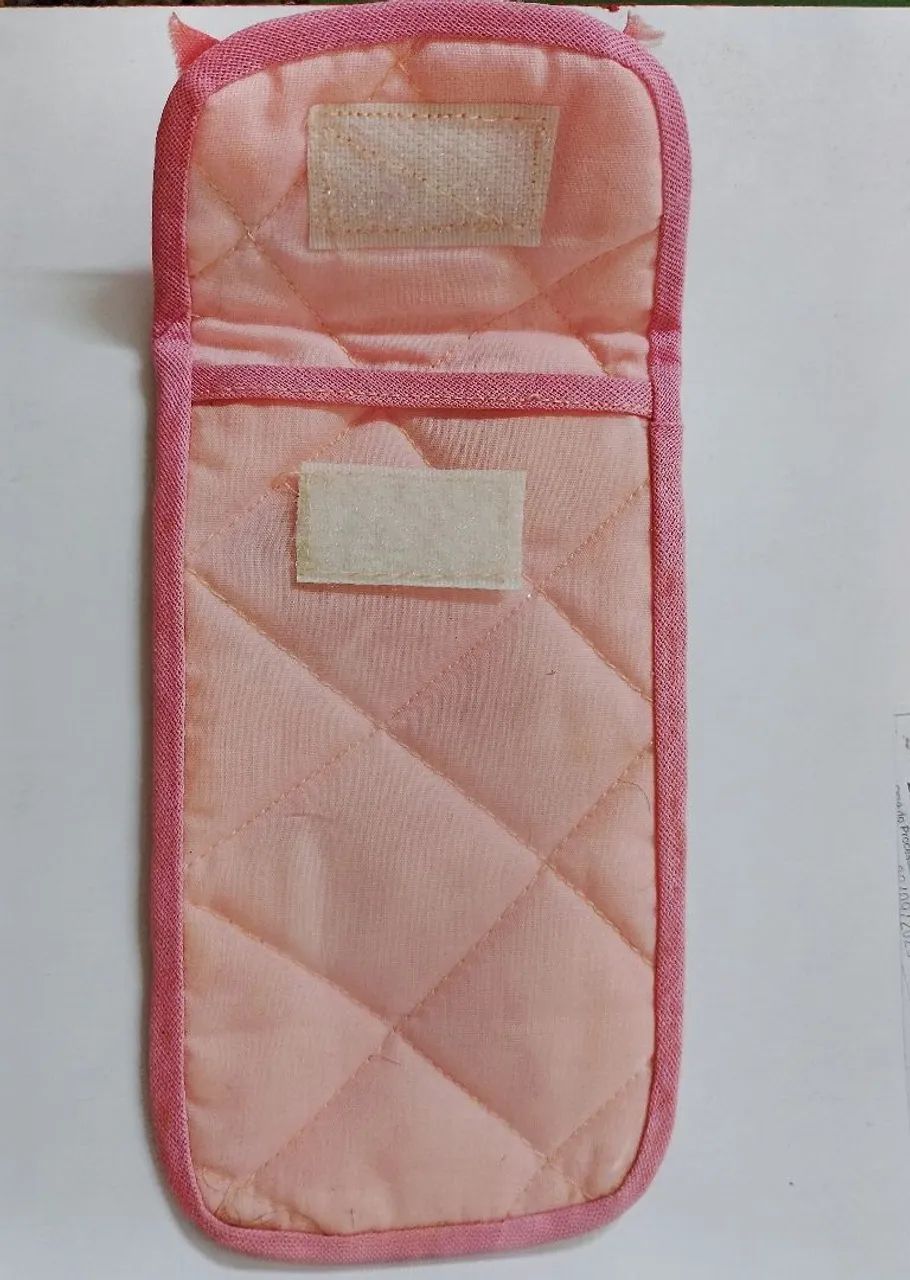 Bolsinha porta-objetos (feita em tecido e plástico transparente) - Foto 4