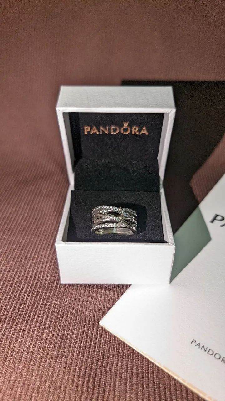 Anel De Prata pandora Grande Brilho