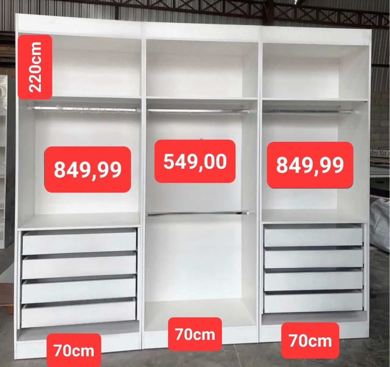 Modulos de Guarda-Roupa e closet 100% mdf  Branco  - Foto 5