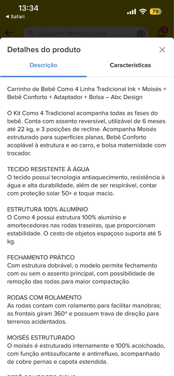 Carrinho de Bebê 4 em 1 ABC design com isofix  - Foto 5