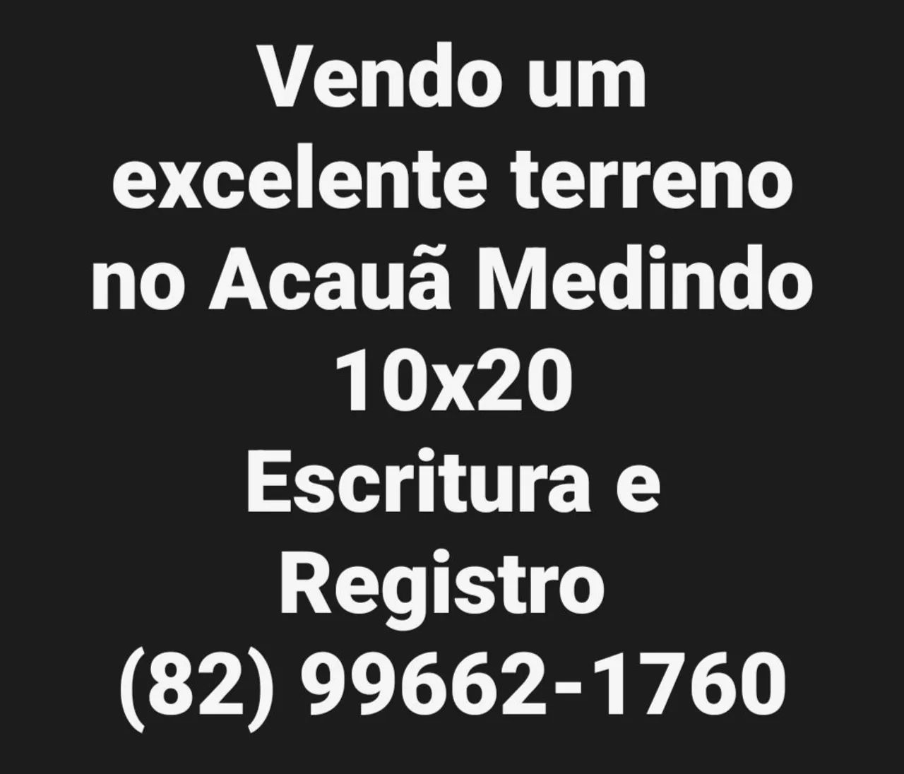 Terreno no ACAUÃ 190 MIL