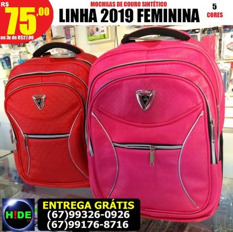 Mochilas de Couro sintético feminina (entrega grátis)