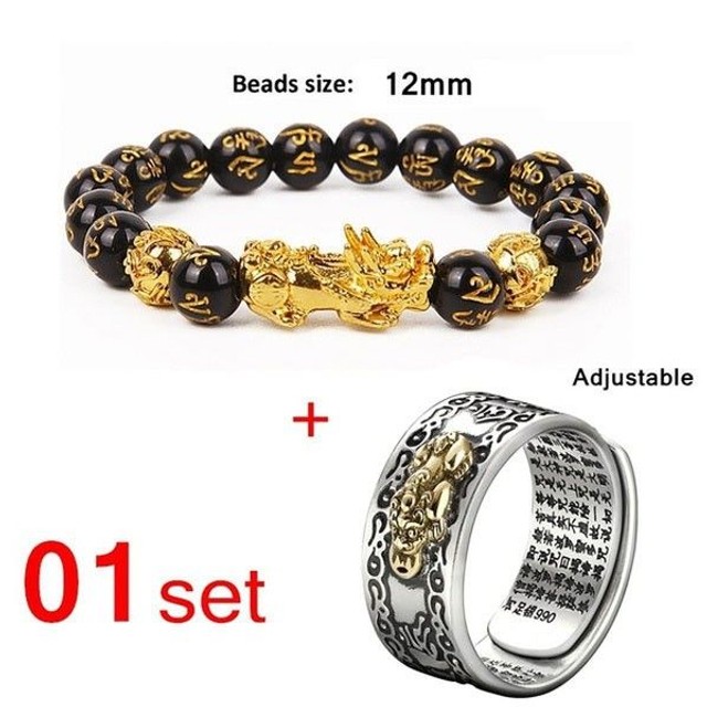 Prosperidade Pulseira e Anel Fengshui Pixiu Original