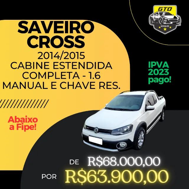 Saveiro Cross G6 Rebaixada Amarela em 2023