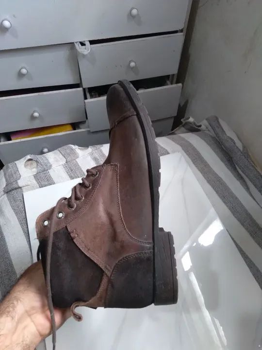 Bota Masculina Marrom Couro - Foto 3