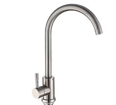Torneira Monocomando Banheiro/Cozinha/Misturador Escovada Elegante Prateada 