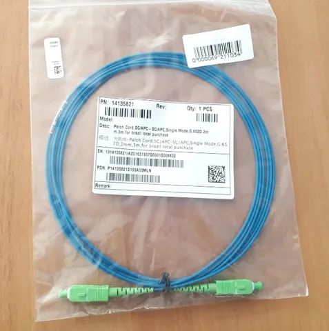 Cordão óptico Patch Cord Sc/apc Sc/apc 2m - Azul - Foto 2