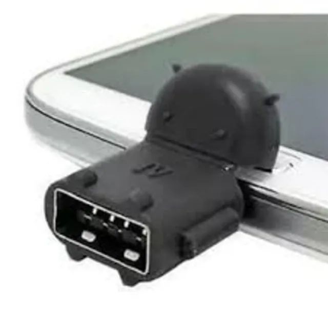 Adaptador Preto Otg V8 Para USB Android Robô Para Celular e Tablet - Foto 2