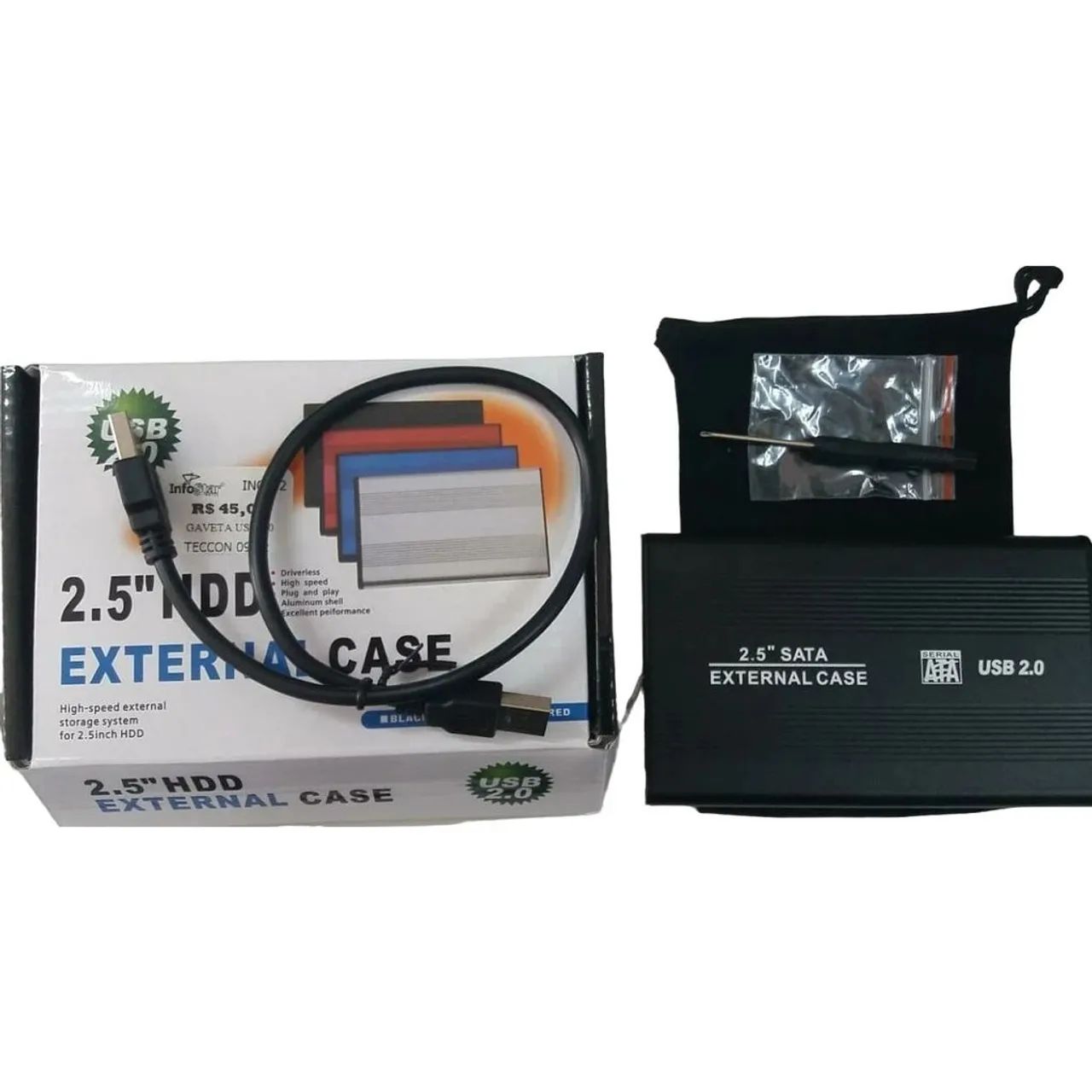 Case Hd Externo Notebook Sata 2.5 Usb 2.0/ Gaveta Hd Slim