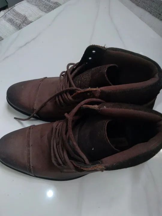 Bota Masculina Marrom Couro