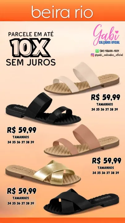 Sandalia Feminina Rasteira Rasteirinha Conforto Tiras