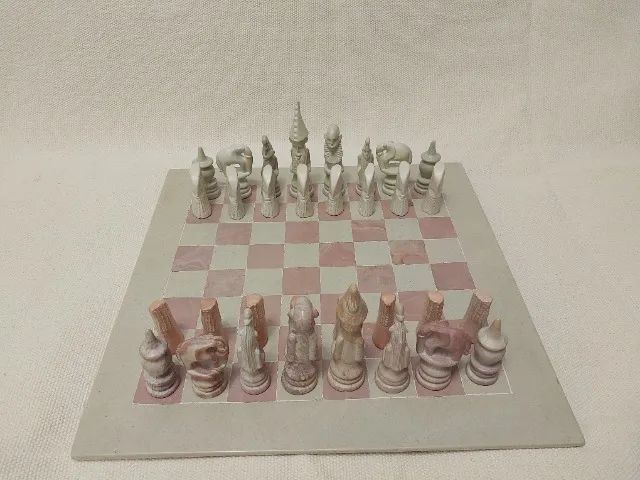 Jogo de Xadrez Africano de Pedra Artesanal - Foto 5
