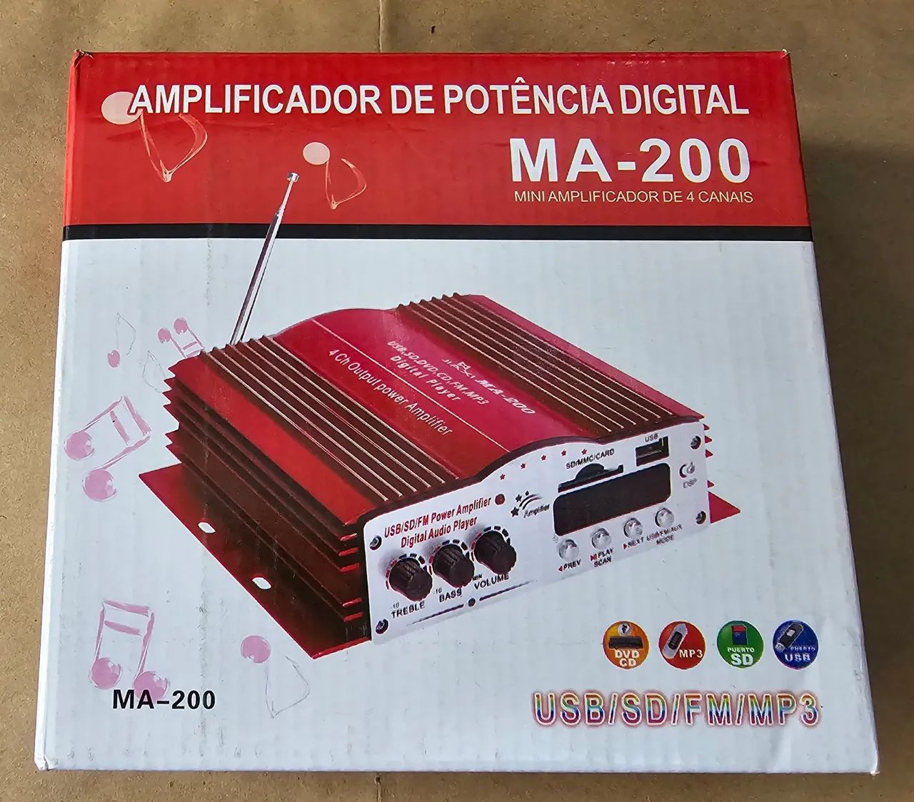 Mini módulo amplificador Bluetooth USB SD