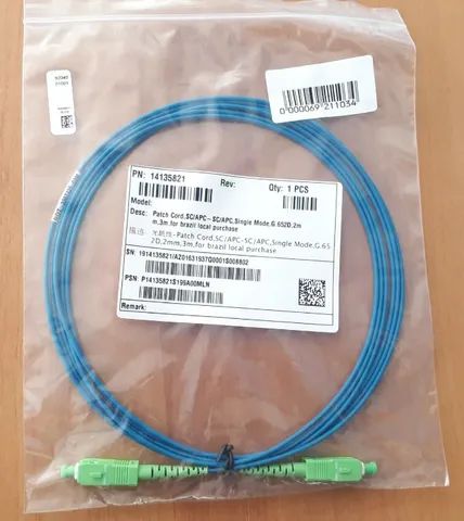 Cordão óptico Patch Cord Sc/apc Sc/apc 2m - Azul