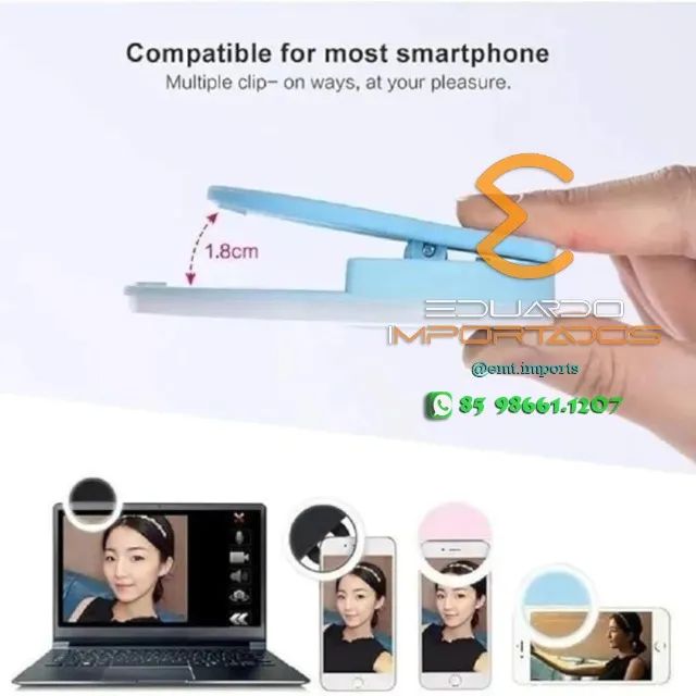 Mini Anel Ring Light de Selfie Para Celular - Foto 5